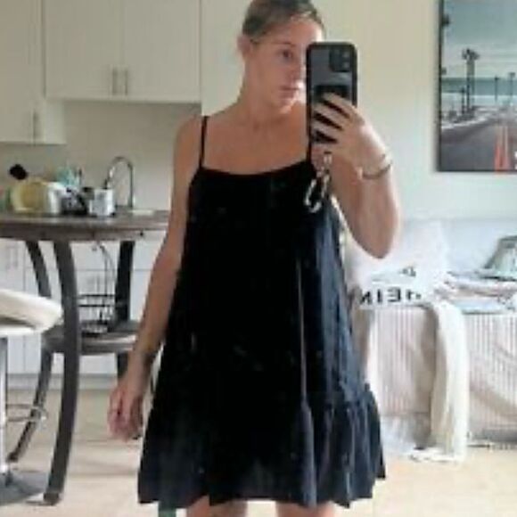 SHEIN Curve Dress Black Drop Waist Flounce Hem EZwear Size 4X NEW - Picture 1 of 10